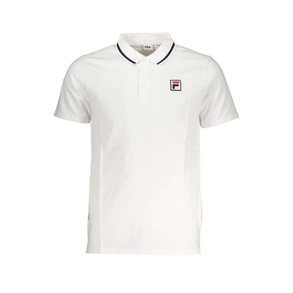 Fila Sleek White Cotton Polo with Contrast Accents FI-28751-S