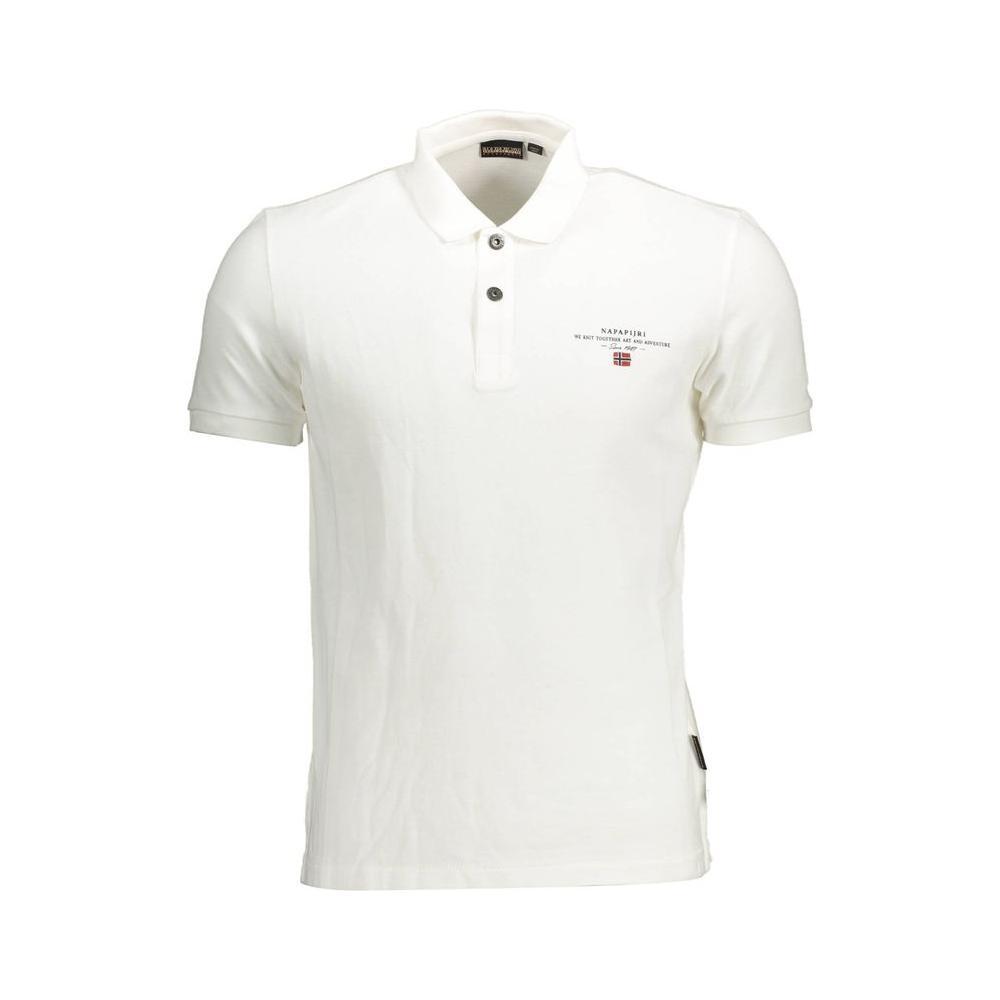 Napapijri White Cotton Men Polo Shirt NA-37214-S