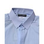 Dolce & Gabbana Blue Cotton GOLD Long Sleeves Men Dress Shirt TSH906773-39