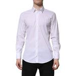Dolce & Gabbana White Cotton MARTINI Long Sleeve Dress Shirt TSH906939-40