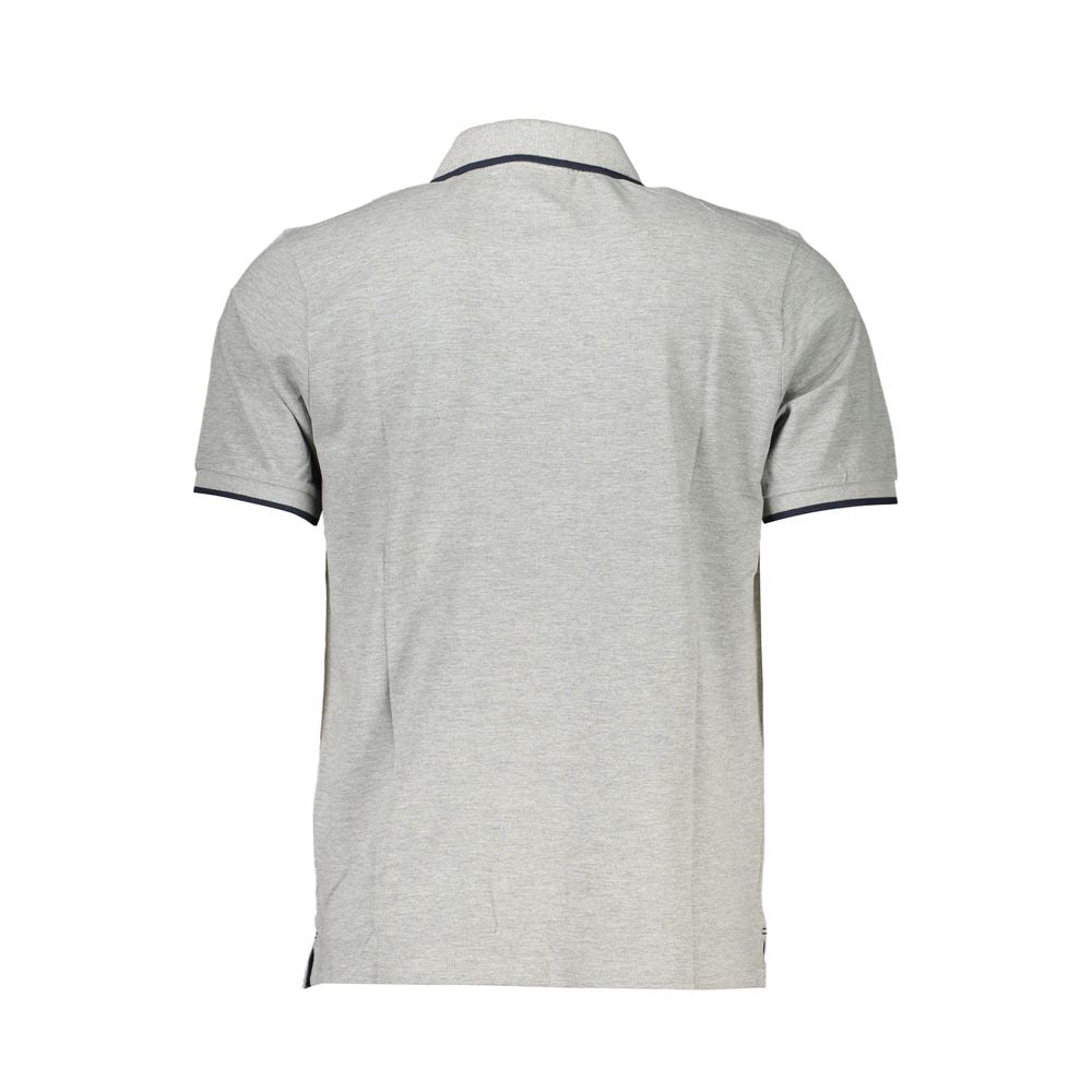 Back view of the North Sails Brown Cotton Men Polo Shirt showcasing elegant styling and contrast trim.
