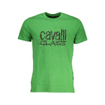 Cavalli Class Green Cotton T-Shirt CA-28474-L