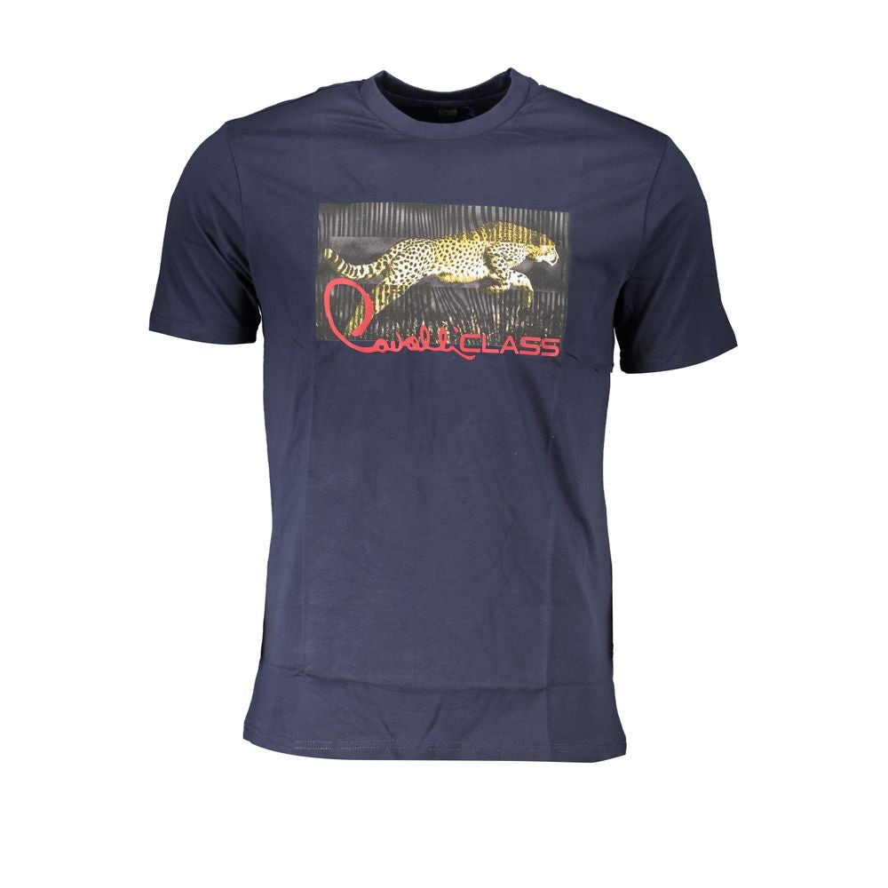 Cavalli Class Blue Cotton T-Shirt CA-26749-L
