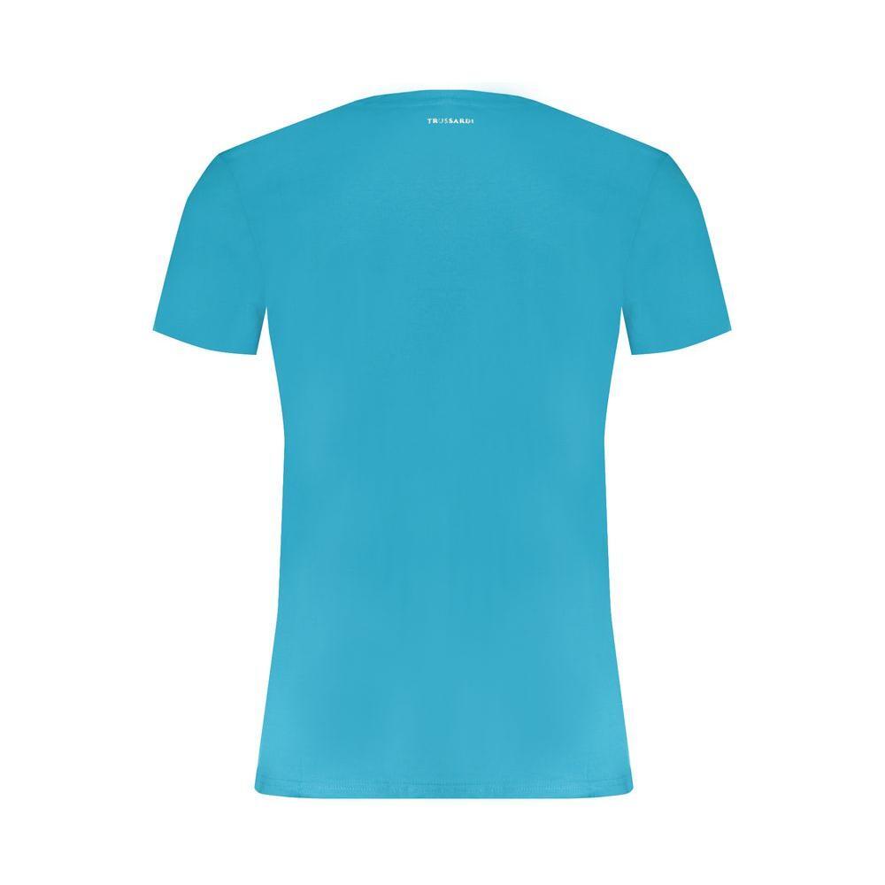 Trussardi Light Blue Cotton Men TShirt TR-30154-M