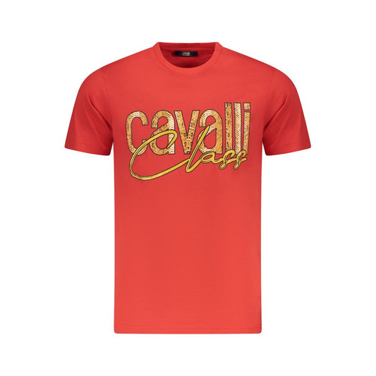 Cavalli Class Red Cotton Men T-Shirt