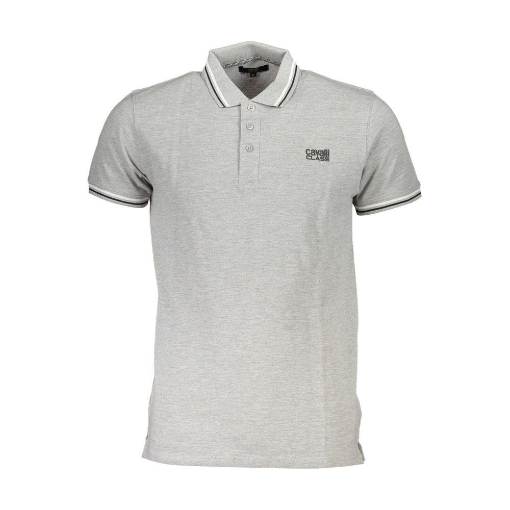 Cavalli Class Brown Cotton Men Polo Shirt CA-37779-M