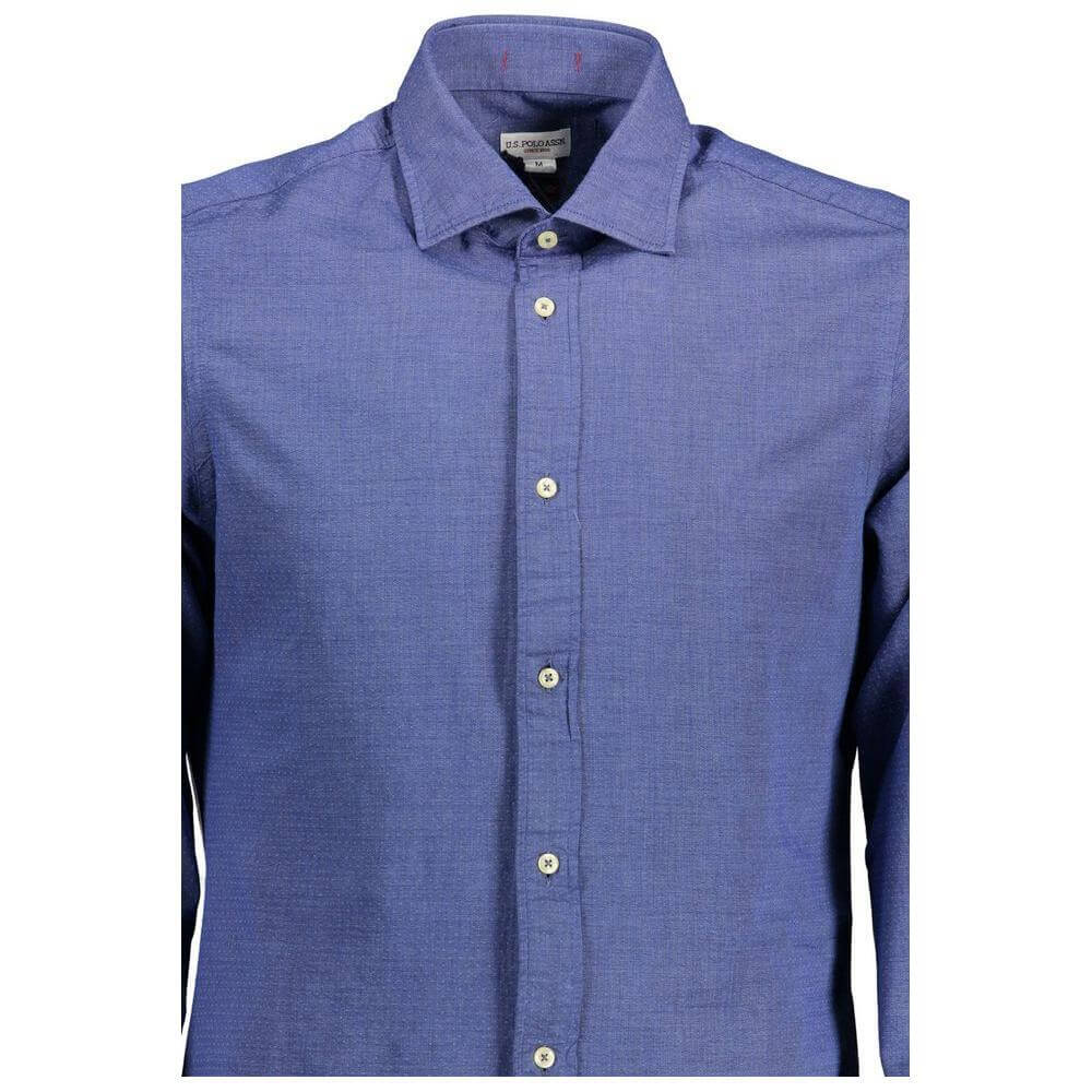 U.S. POLO ASSN. Blue Cotton Men Shirt US-37809-M