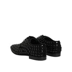 Dolce & Gabbana Black Suede Strass Derby Formal Shoes MV7360-39.5