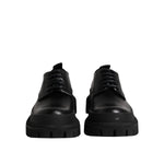 Dolce & Gabbana Black Leather Lace Up Derby Men Dress Shoes MV7296-39