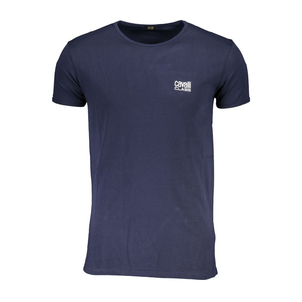 Cavalli Class Blue Cotton T-Shirt CA-26553-S