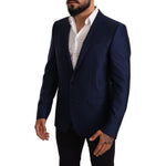 Dolce & Gabbana Blue MARTINI Wool Slim Fit Coat Blazer JKT2832-50