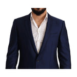 Dolce & Gabbana Blue MARTINI Wool Slim Fit Coat Blazer JKT2832-50