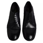 Dolce & Gabbana Dark Blue Leather Derby Wingtip Formal Shoes MV6459-44