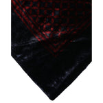 Dolce & Gabbana Black Red Viscose Square Men Foulard Scarf MS7201