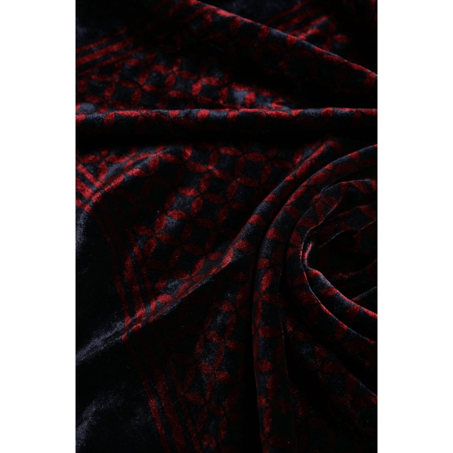 Dolce & Gabbana Black Red Viscose Square Men Foulard Scarf MS7201