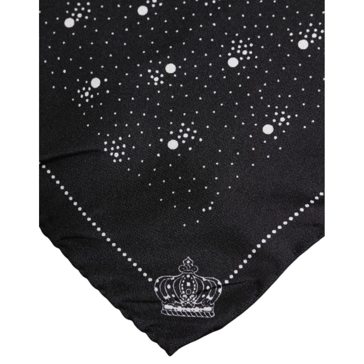 Dolce & Gabbana Black White Printed Square Men Foulard Scarf MS7224
