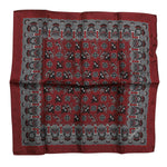 Dolce & Gabbana Maroon Monkey Print Silk Square Foulard Scarf MS7251