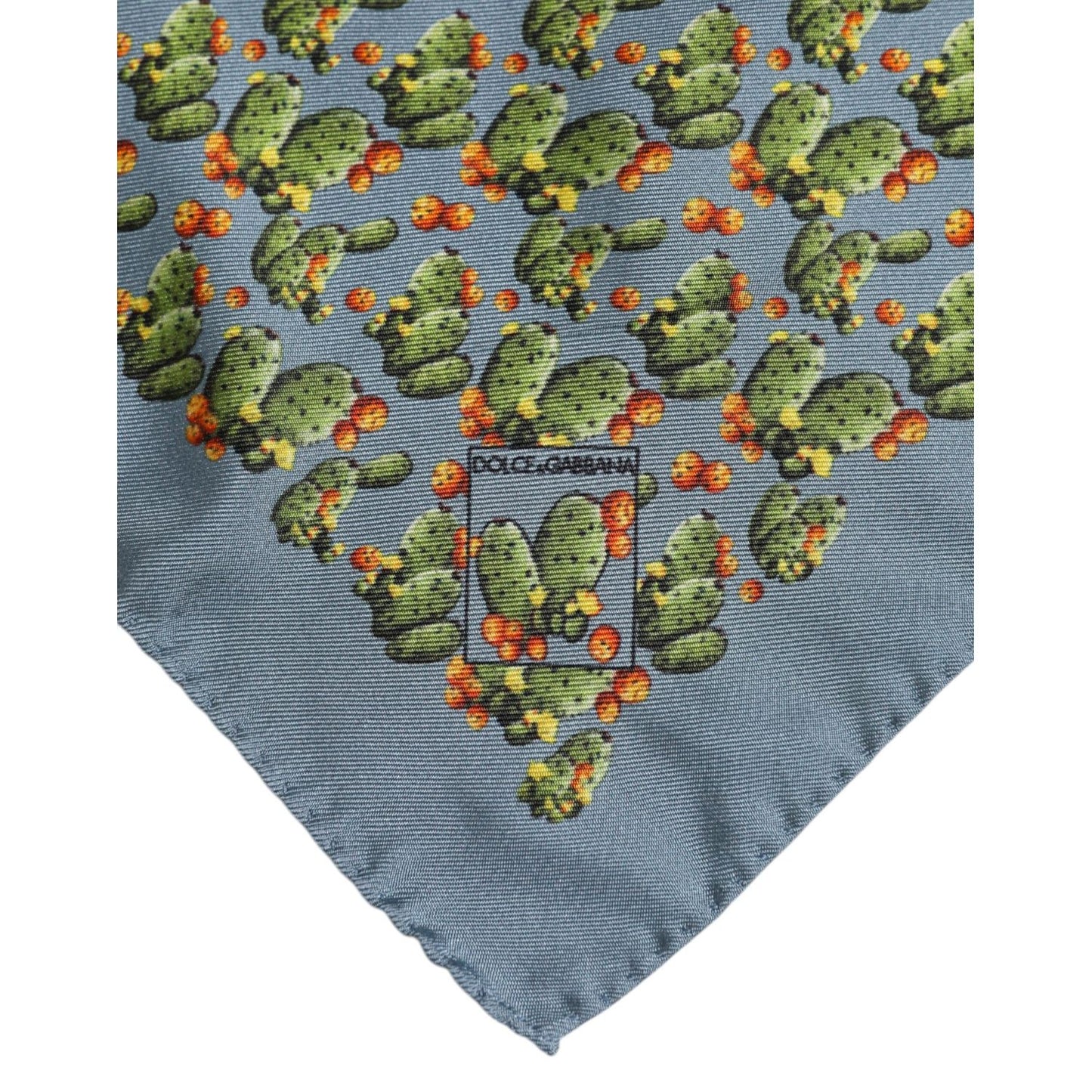 Dolce & Gabbana Gray Green Cactus Print Square Foulard Scarf MS7334