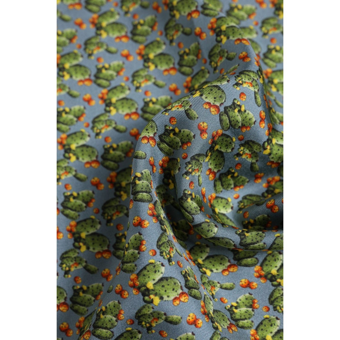 Dolce & Gabbana Gray Green Cactus Print Square Foulard Scarf MS7334