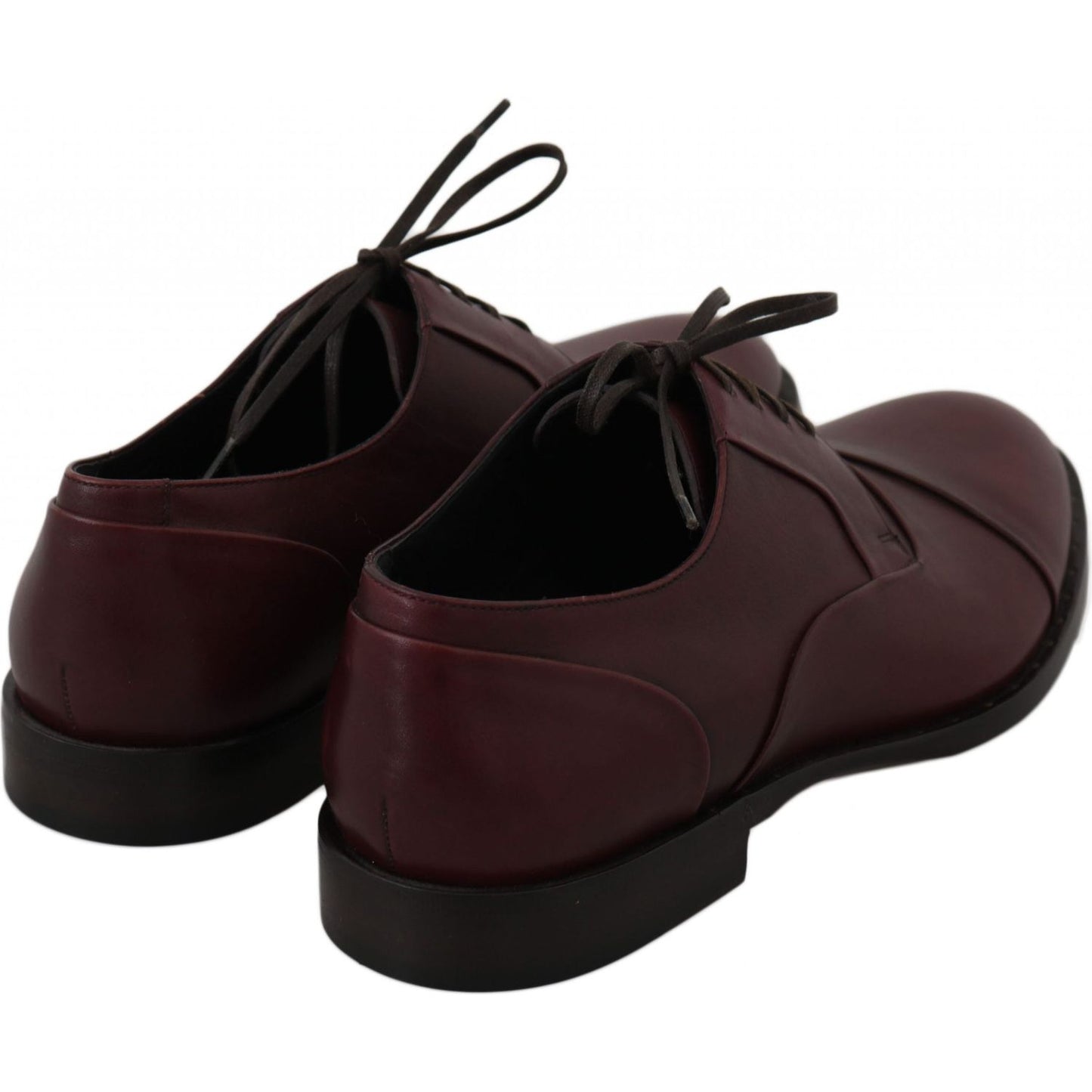 Dolce & Gabbana Red Bordeaux Leather Derby Formal Shoes MV2318-40
