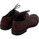 Dolce & Gabbana Red Bordeaux Leather Derby Formal Shoes MV2318-40