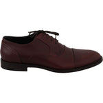 Dolce & Gabbana Red Bordeaux Leather Derby Formal Shoes MV2318-40