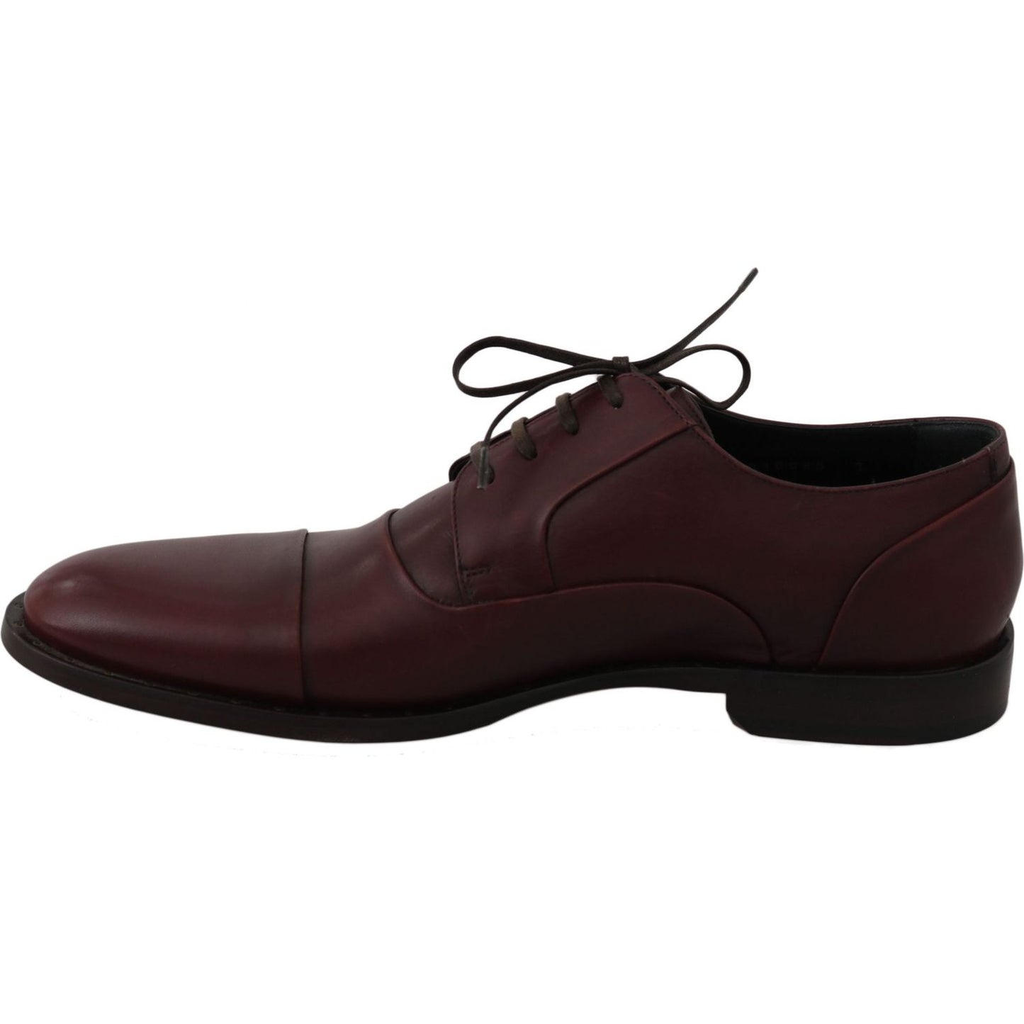 Dolce & Gabbana Red Bordeaux Leather Derby Formal Shoes MV2318-40