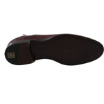 Dolce & Gabbana Red Bordeaux Leather Derby Formal Shoes MV2318-40