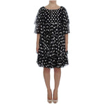 Dolce & Gabbana Black White Polka Dotted Ruffled Dress NOC10160-1
