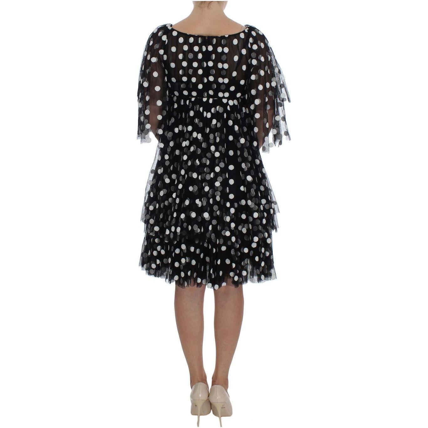 Dolce & Gabbana Black White Polka Dotted Ruffled Dress NOC10160-1