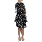 Dolce & Gabbana Black White Polka Dotted Ruffled Dress NOC10160-1
