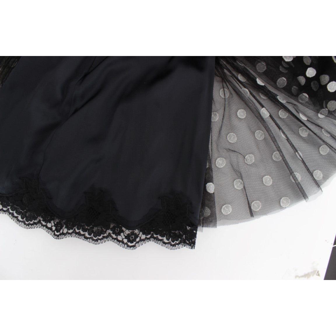 Dolce & Gabbana Black White Polka Dotted Ruffled Dress NOC10160-1
