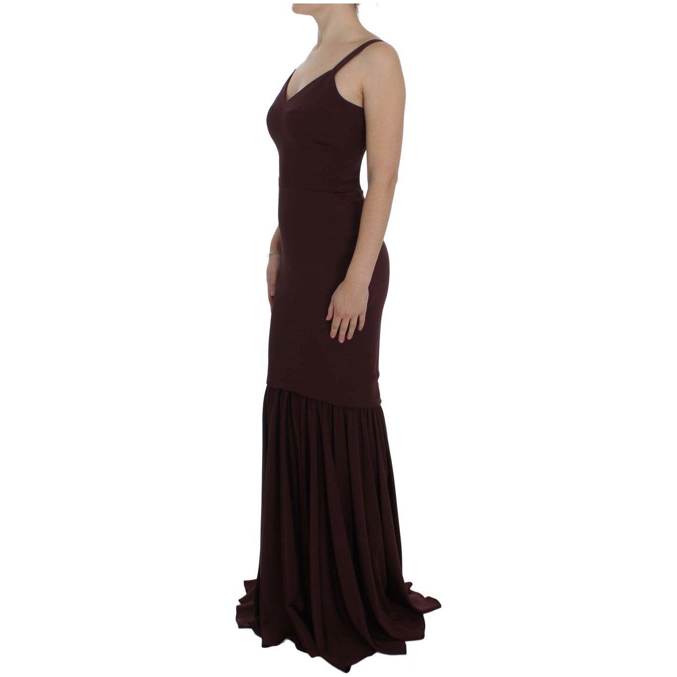 Dolce & Gabbana Bordeaux Stretch Full Length Sheath Dress NOC10163-1
