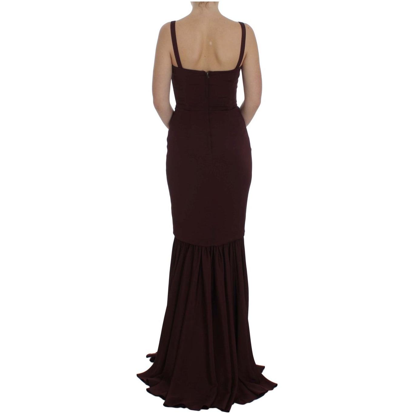 Dolce & Gabbana Bordeaux Stretch Full Length Sheath Dress NOC10163-1