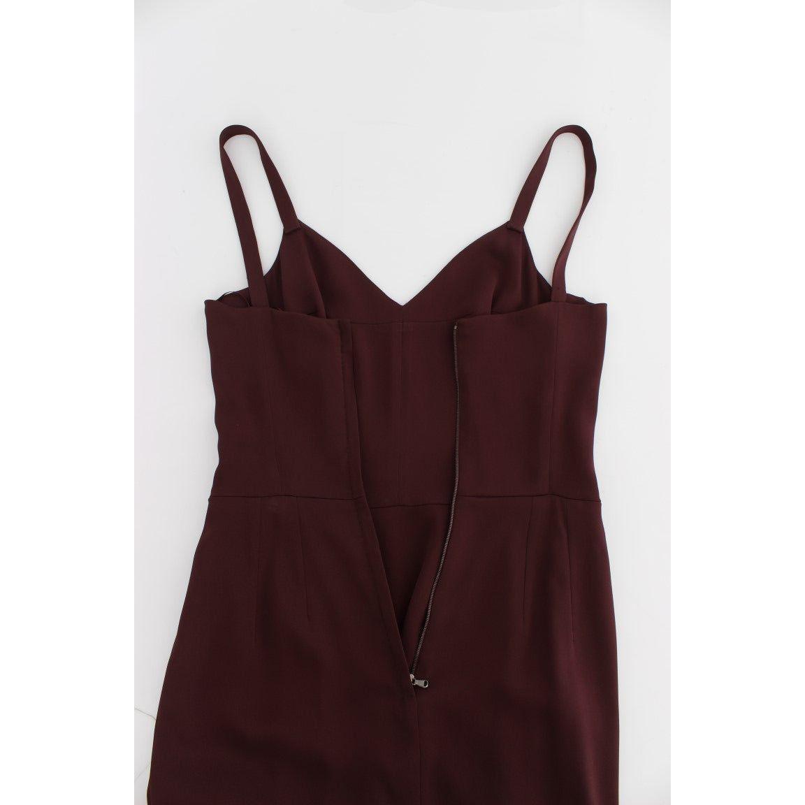 Dolce & Gabbana Bordeaux Stretch Full Length Sheath Dress NOC10163-1