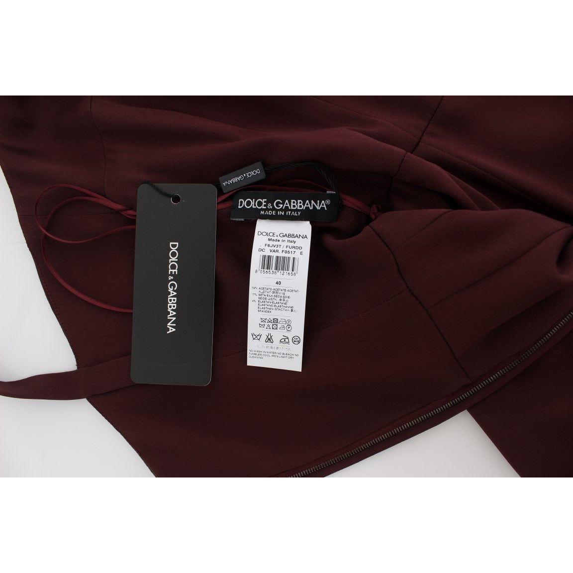 Dolce & Gabbana Bordeaux Stretch Full Length Sheath Dress NOC10163-1