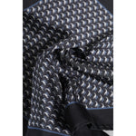 Dolce & Gabbana Black Fish Print Silk Square Men Foulard Scarf