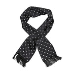 Dolce & Gabbana Black White Polka Dot Fringes Foulard Scarf MS7511