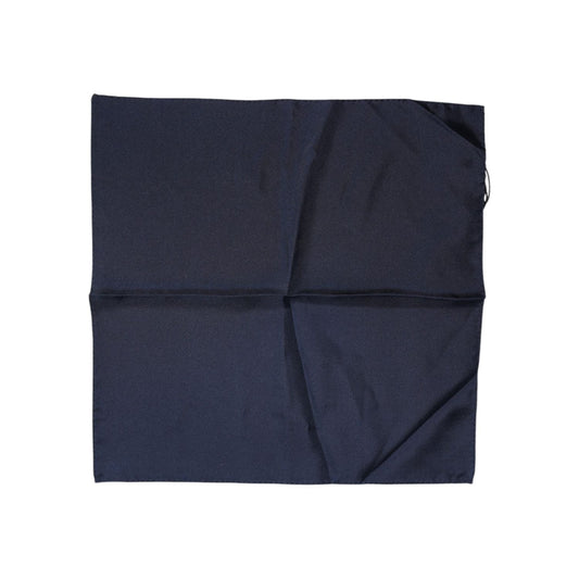 Dolce & Gabbana Dark Blue Silk Square Men Foulard Scarf