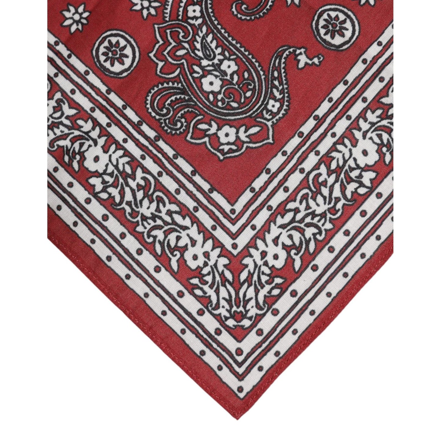Dolce & Gabbana Red Floral Cotton Square Foulard Scarf MS7541