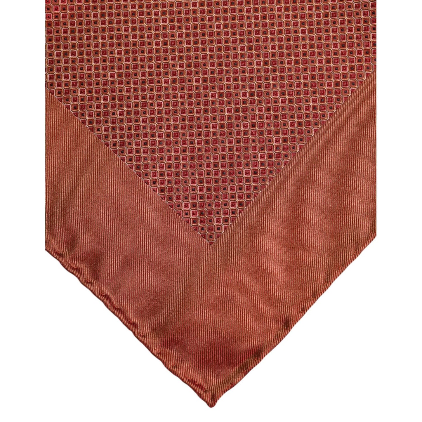 Dolce & Gabbana Orange Silk Square Men Foulard Scarf MS7554