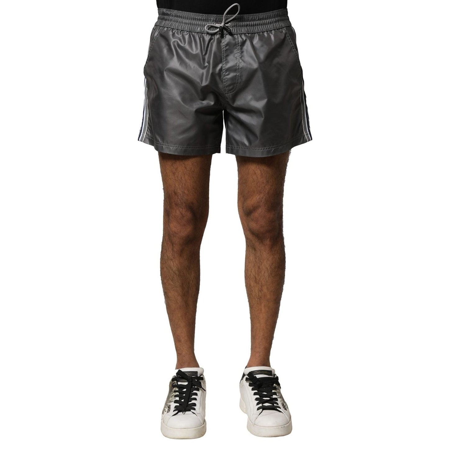 Dolce & Gabbana Gray Polyester Mid Waist Casual Bermuda Shorts PAN76152-4