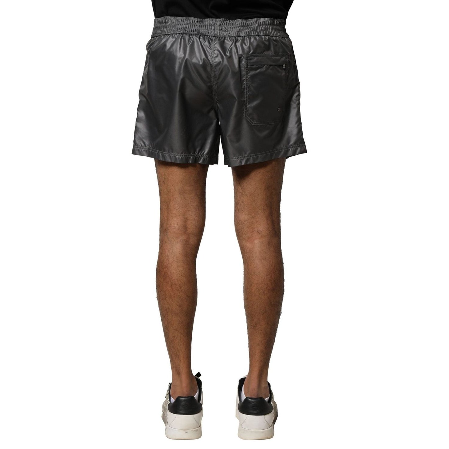 Dolce & Gabbana Gray Polyester Mid Waist Casual Bermuda Shorts PAN76152-4