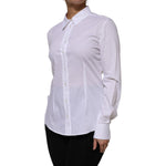 Dolce & Gabbana White Cotton Collared Long Sleeves Shirt Top TSH906730-46