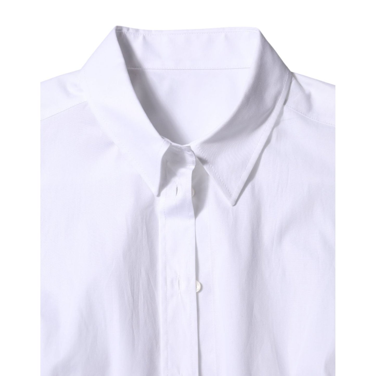 Dolce & Gabbana White Cotton Collared Long Sleeves Shirt Top TSH906730-46
