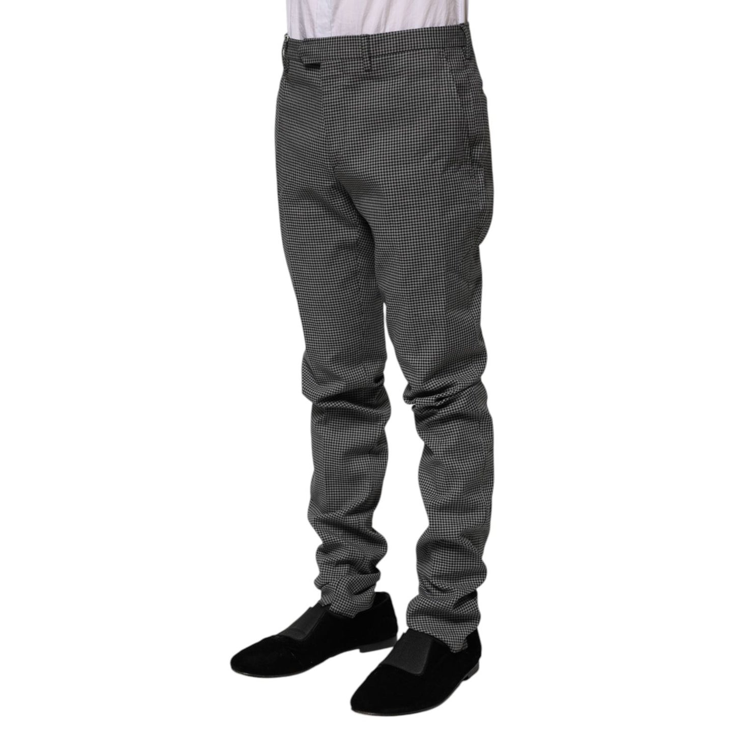 BENCIVENGA Black White Checkered Tapered Dress Pants PAN74053-46