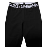 Dolce & Gabbana Black Silver Nylon Skinny Men Leggings Pants PAN75203-44