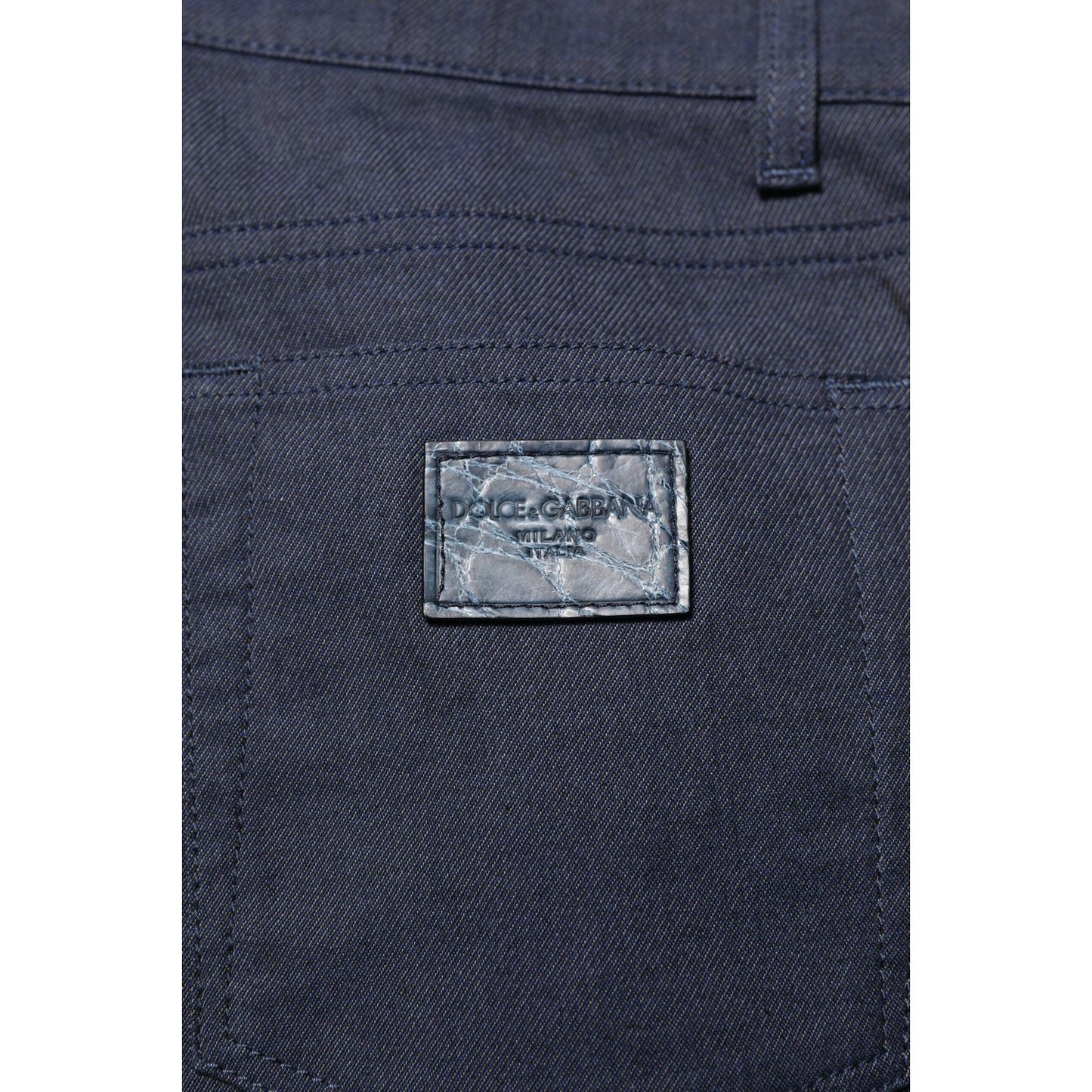 Dolce & Gabbana Dark Blue Cotton Skinny Denim Jeans PAN75248-46