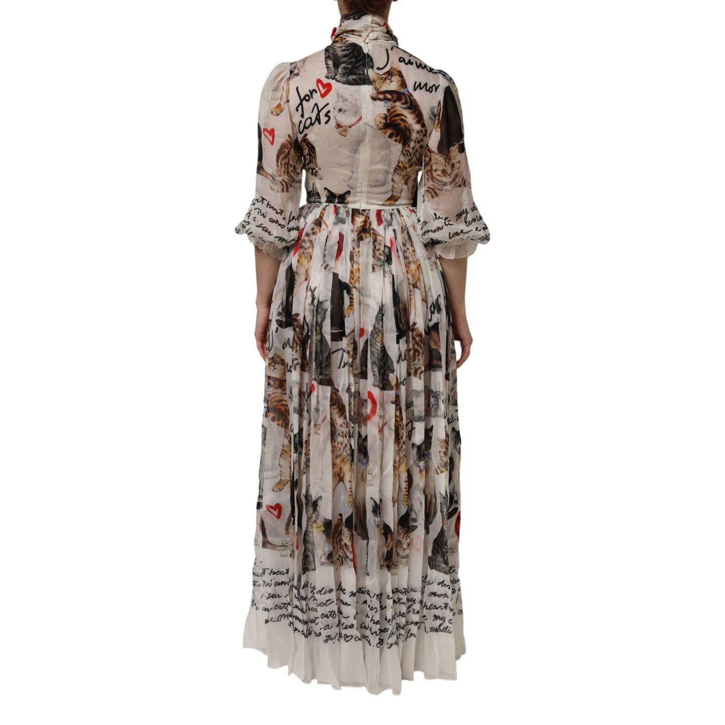 Dolce & Gabbana Multicolor Animal Print Silk Ascot Maxi Dress DR81747-40