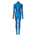 Dolce & Gabbana Blue Nylon Turtleneck Bodycon Jumpsuit Dress